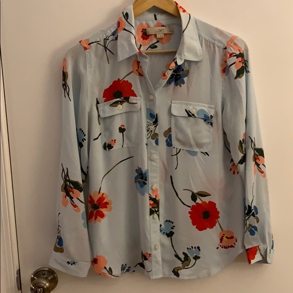 LOFT Tops - Loft Floral Button-up Blouse